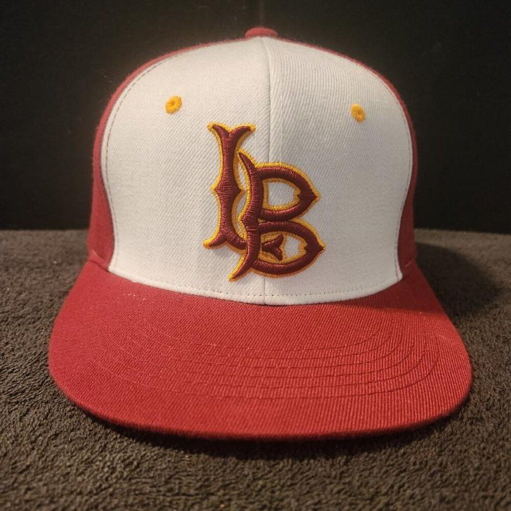 Long Beach State University Dirtbags Stretch Dome Embroidered White Front Hat